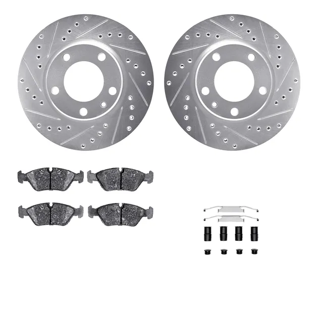 R1 Concepts WGYH1-31015 eLINE Rotor - Drilled & Slotted - Silver W/ Semi-Met Pads